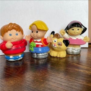 Fisher-Price little people figures- girl, 2 boys and cat